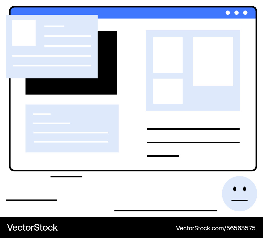 Website interface layout with content blocks pop Website interface layout with content blocks pop vector image