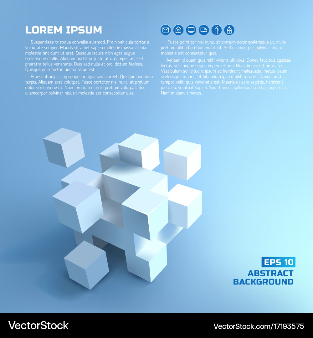 White Cube Structure - Seamless Pattern vector image