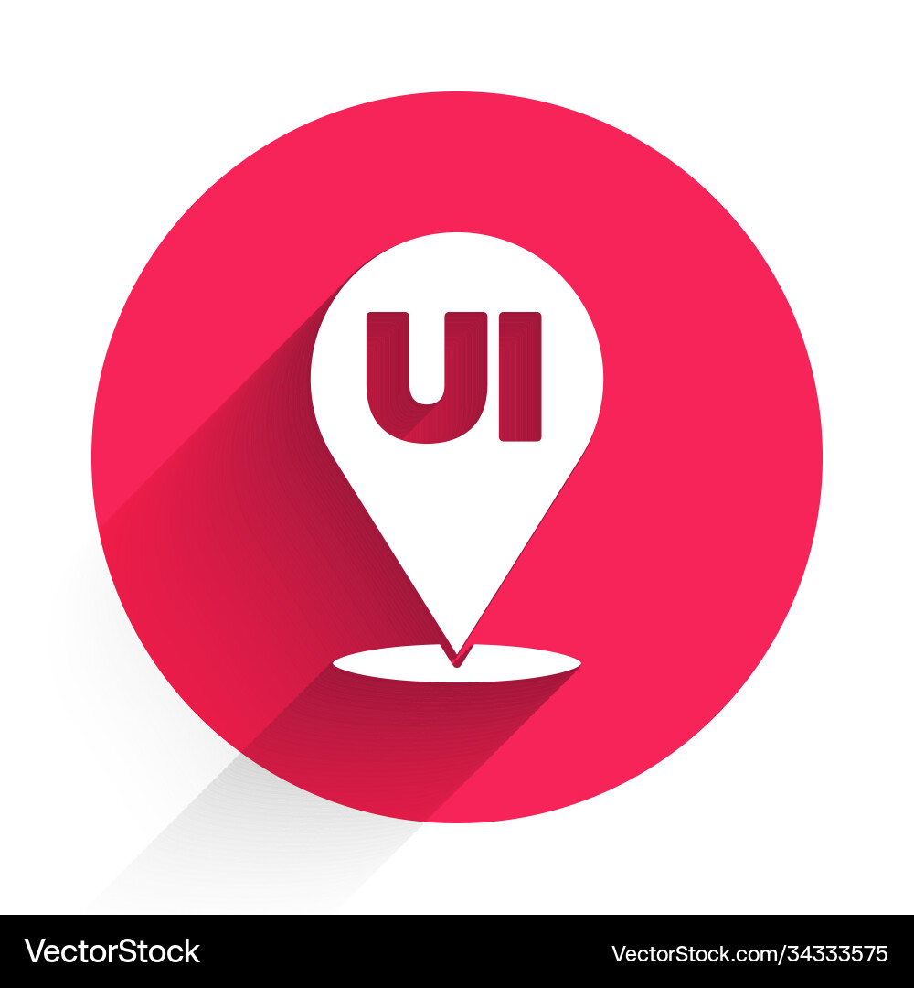 White ui or ux design icon isolated with long White ui or ux design icon isolated with long vector image