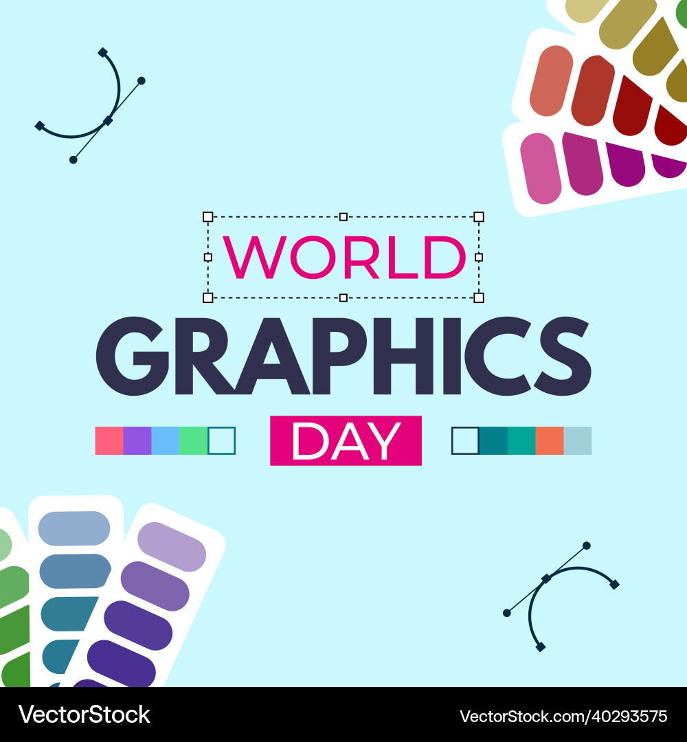 World graphics day text effect with multi-colour World graphics day text effect with multi-colour vector image