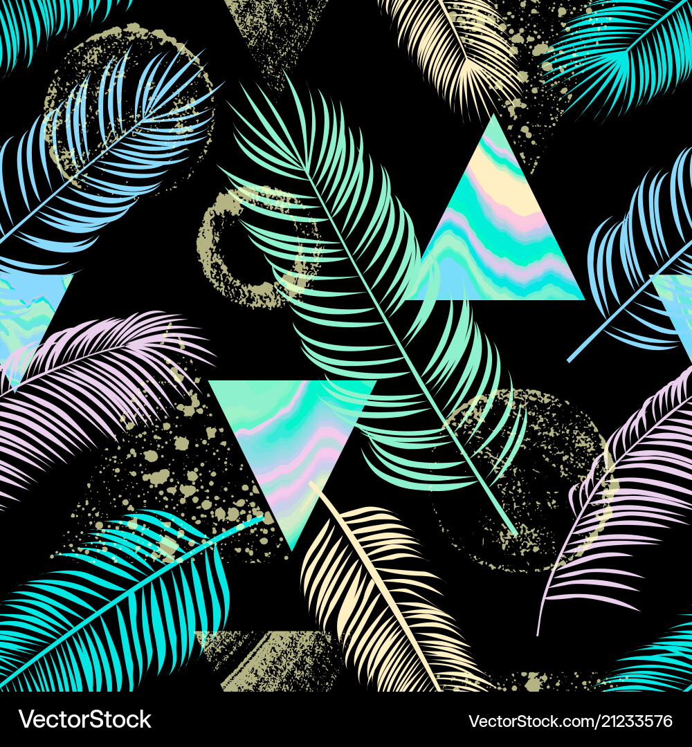 Abstract seamless pattern with palm lea Abstract seamless pattern with palm lea vector image