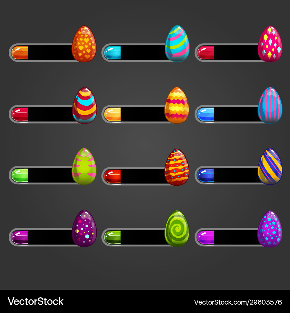 Big set bar downloader with different easter Vector Image