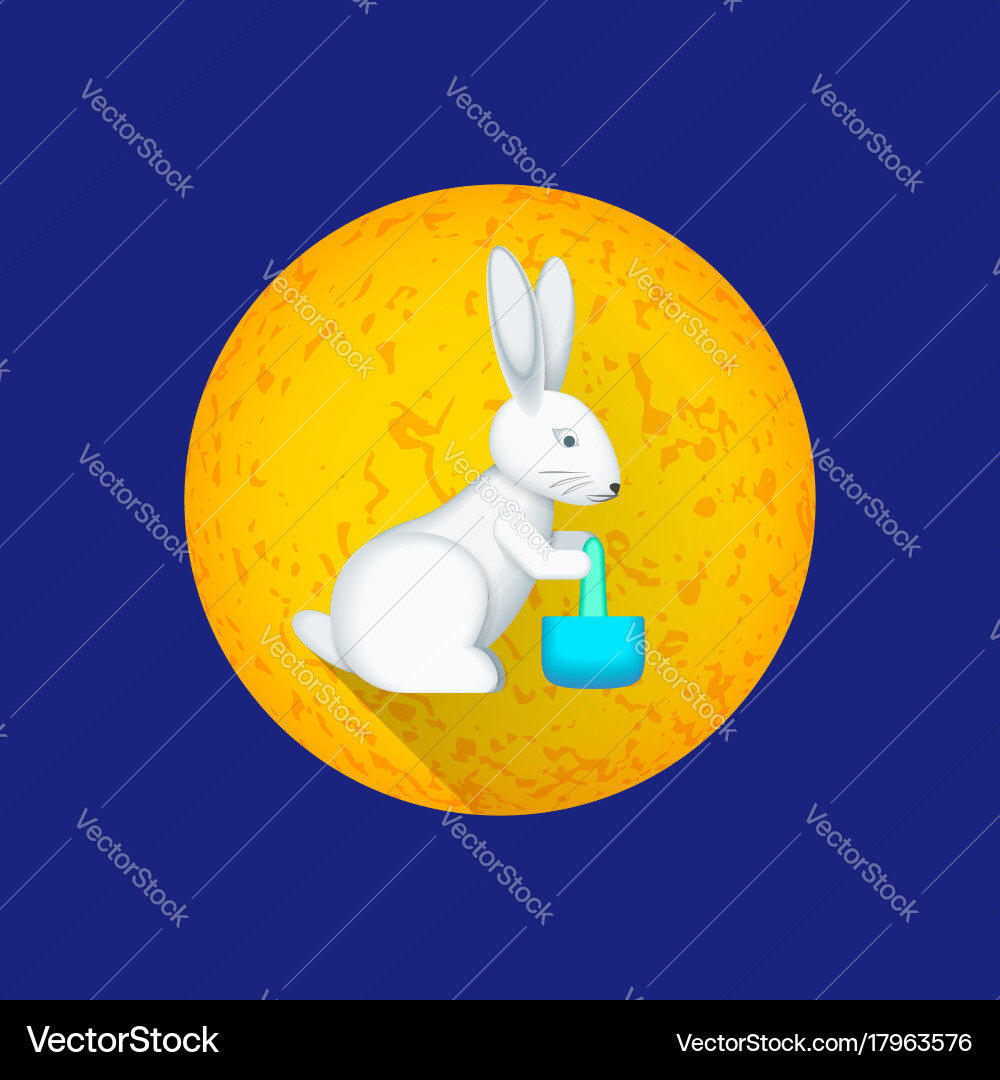 Chinese Moon Rabbit with Elixir Vector Image