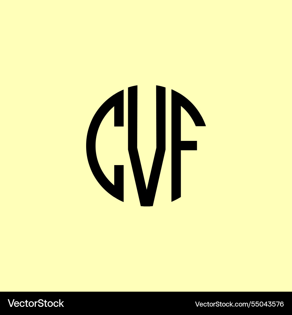 Creative rounded initial letters cvf logo Vector Image
