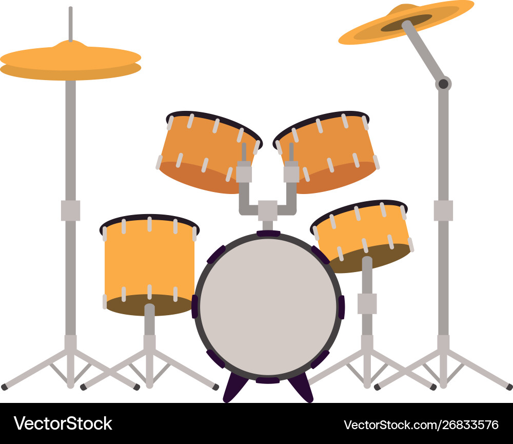 Drum Kit Musikinstrument auf weißem Hintergrund Drum Kit Musikinstrument auf weißem Hintergrund vektorbild