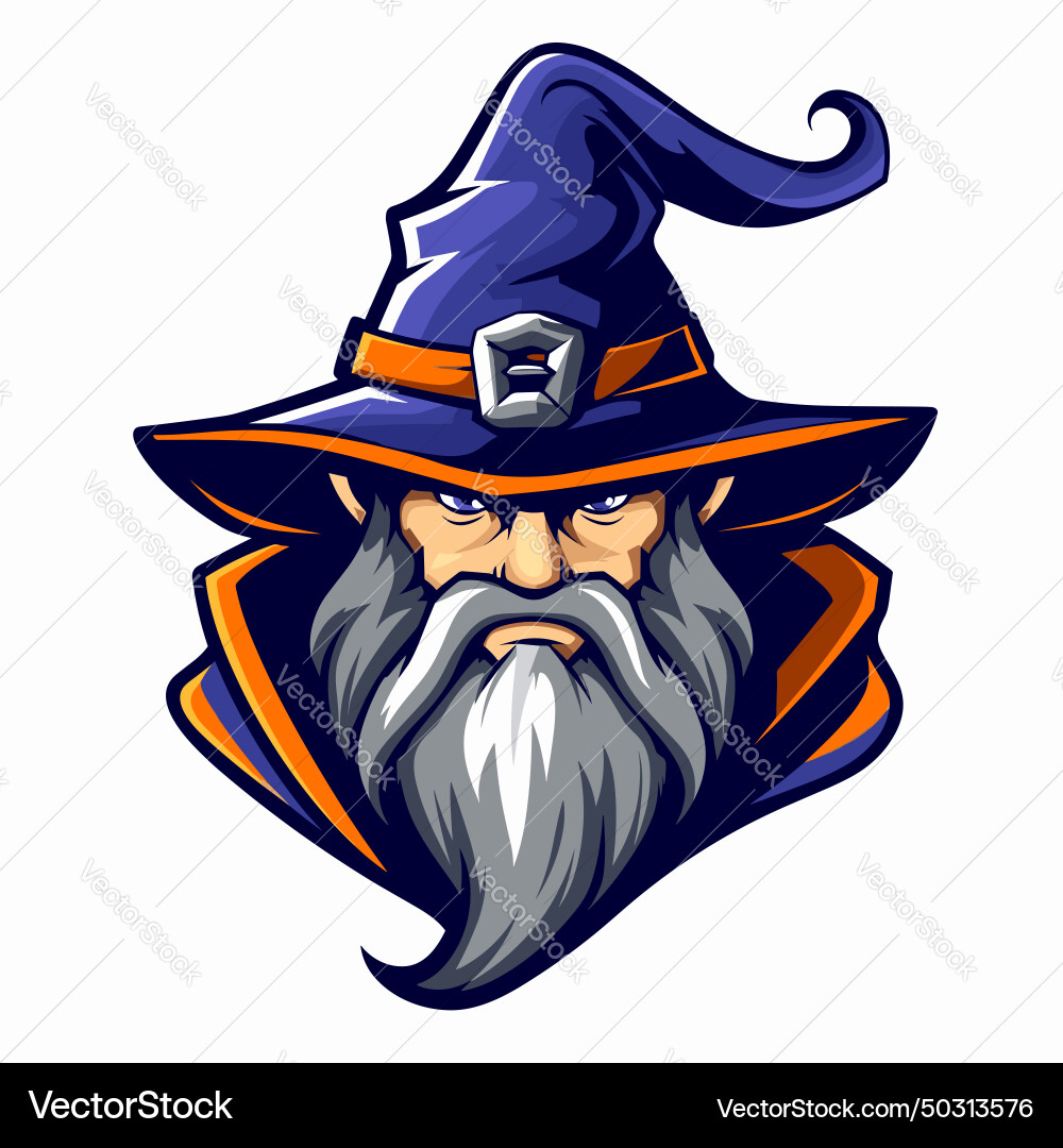 Esport logotype wizard icon sticker mage Esport logotype wizard icon sticker mage vektorbild
