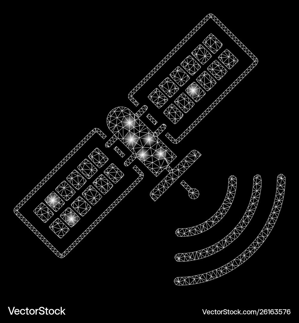 Flare mesh network navigation satellite with Vector Image