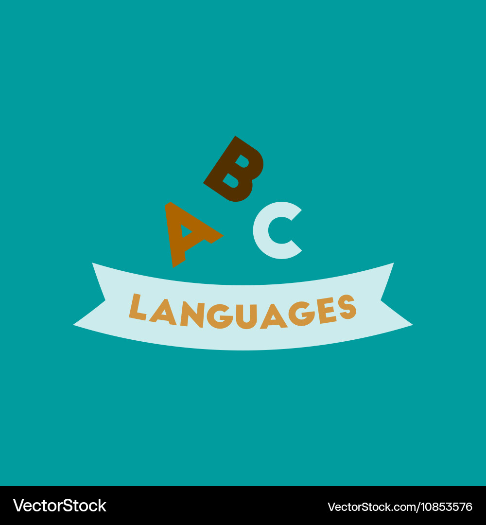 Flat icon on background letters languages Vector Image