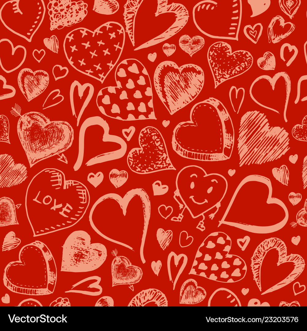 Herzen nahtlose Muster doodle valentine Liebe Herzen nahtlose Muster doodle valentine Liebe vektorbild