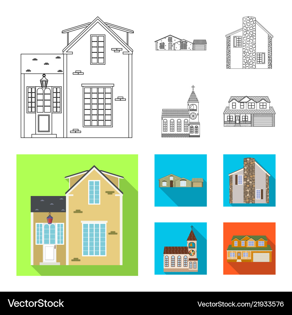 Isolated object of building and front symbol Vector Image