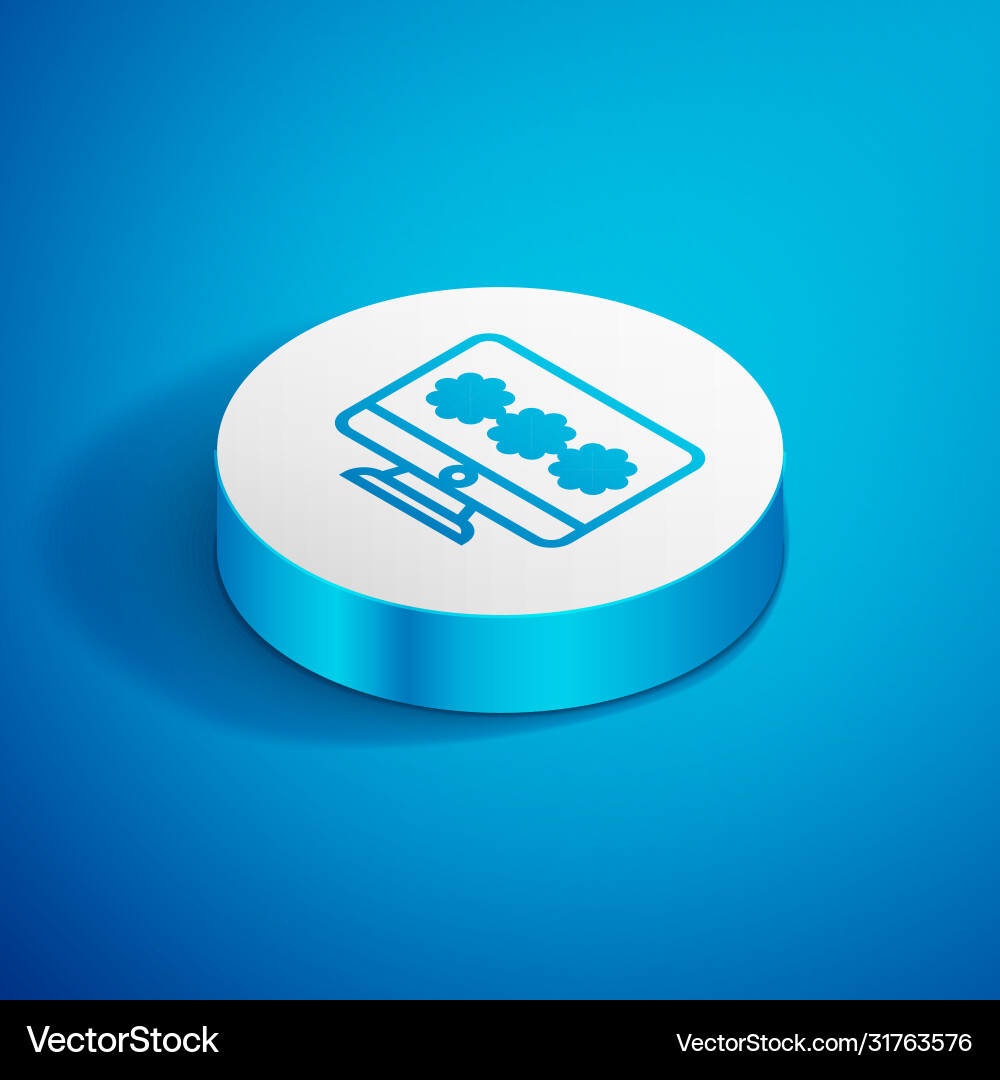 Isometric line monitor with password notification vector image
