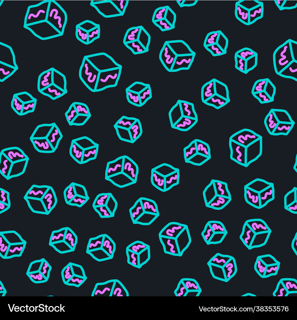 Line isometric cube icon isolated seamless pattern Line isometric cube icon isolated seamless pattern vector image
