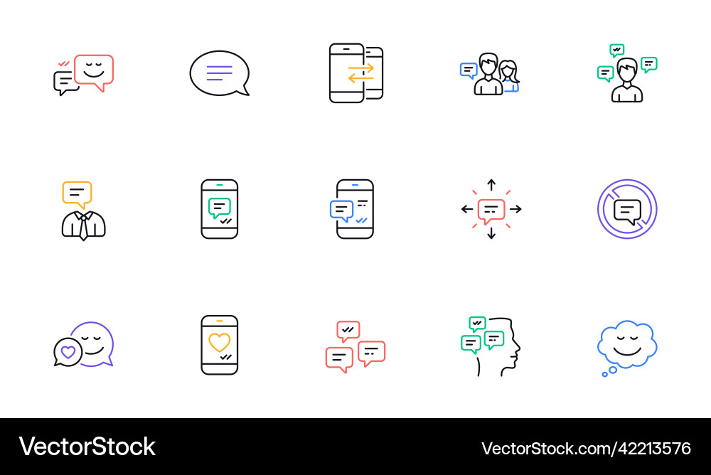 Message and communication icons group chat Vector Image