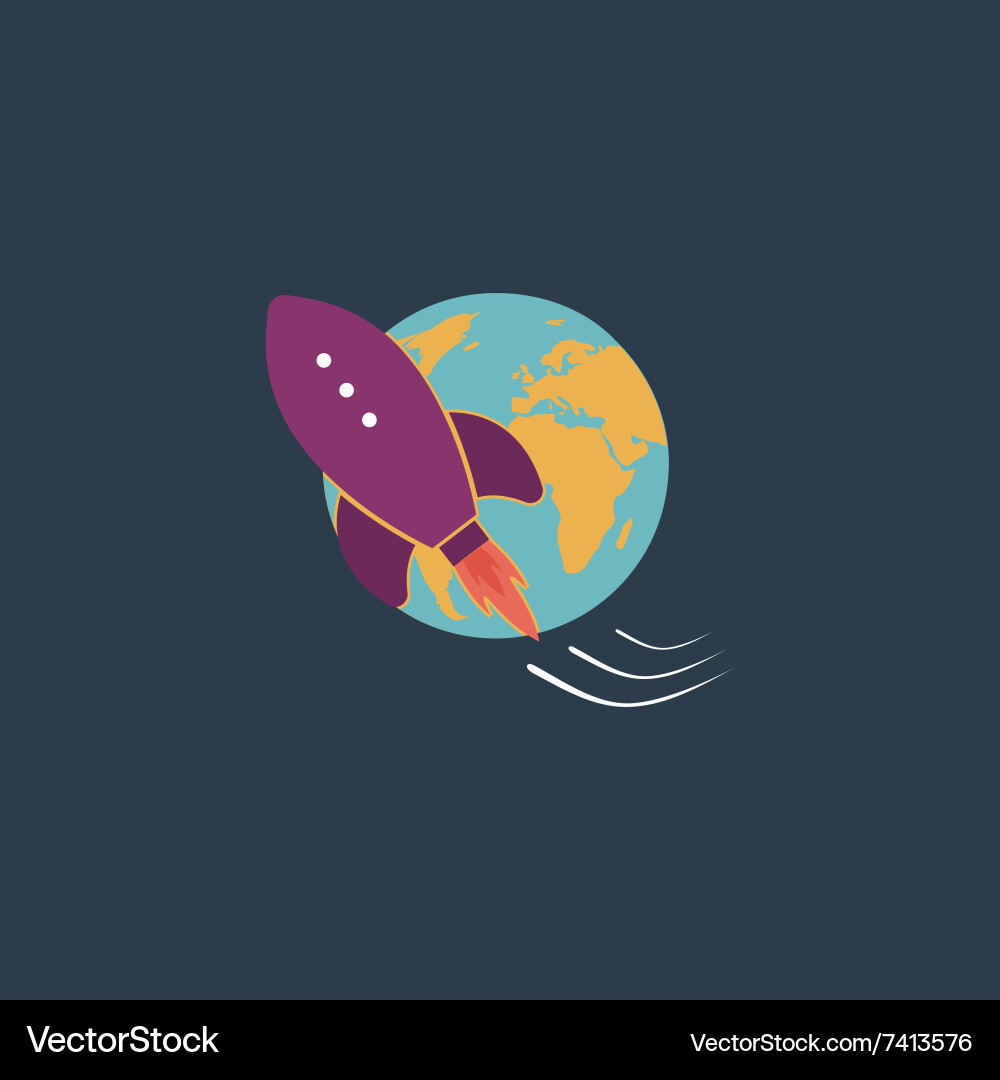 Rocket go to deep space vector image