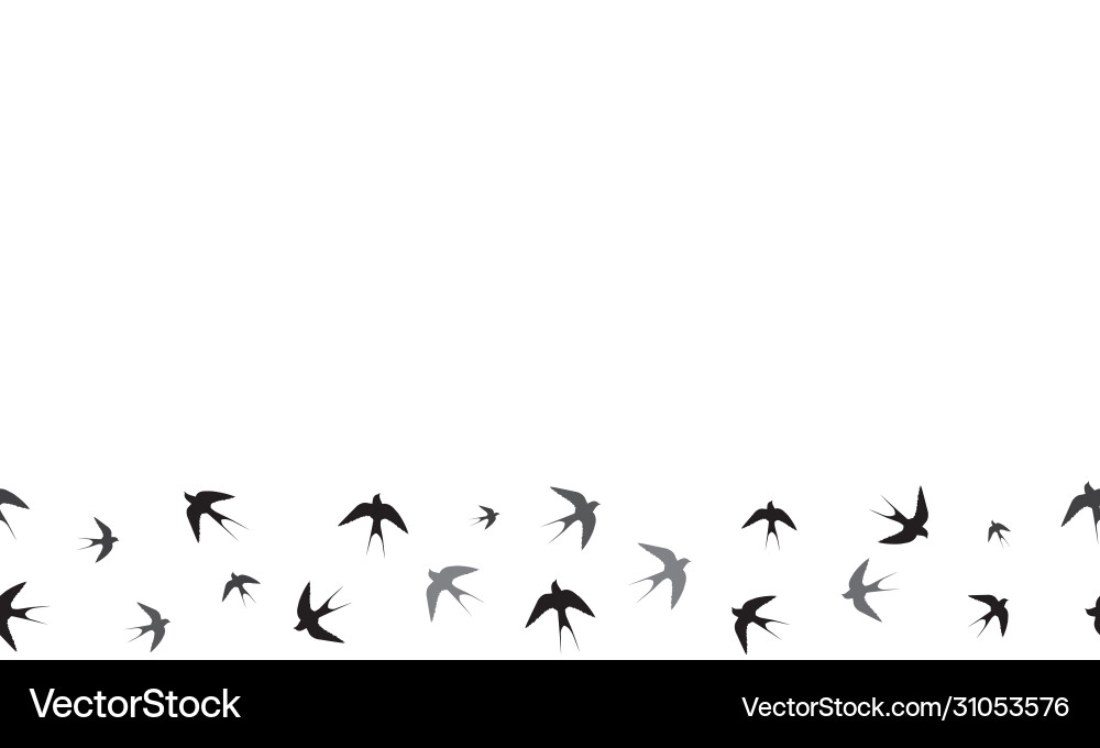 Seamless pattern swallows located below Vector Image