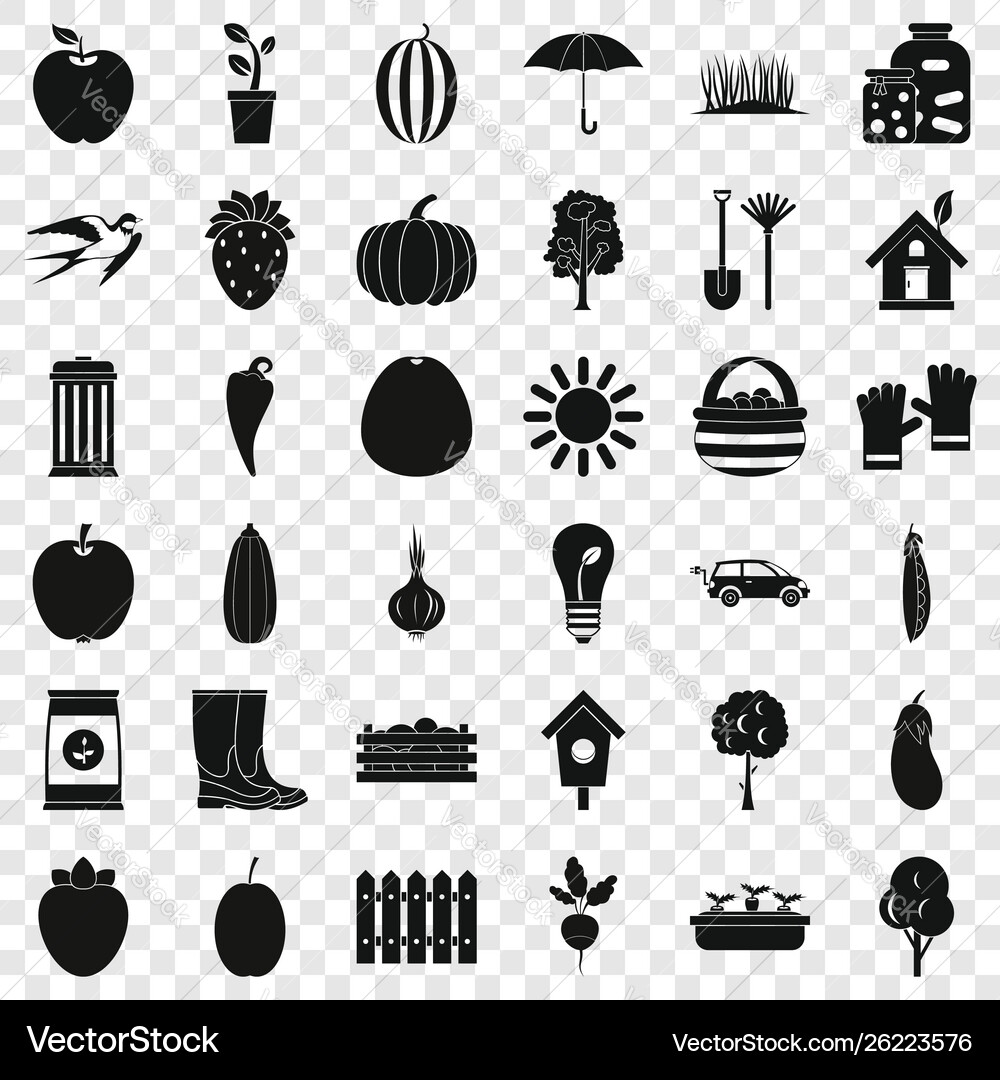 Seed icons set simple style Seed icons set simple style Vector Image