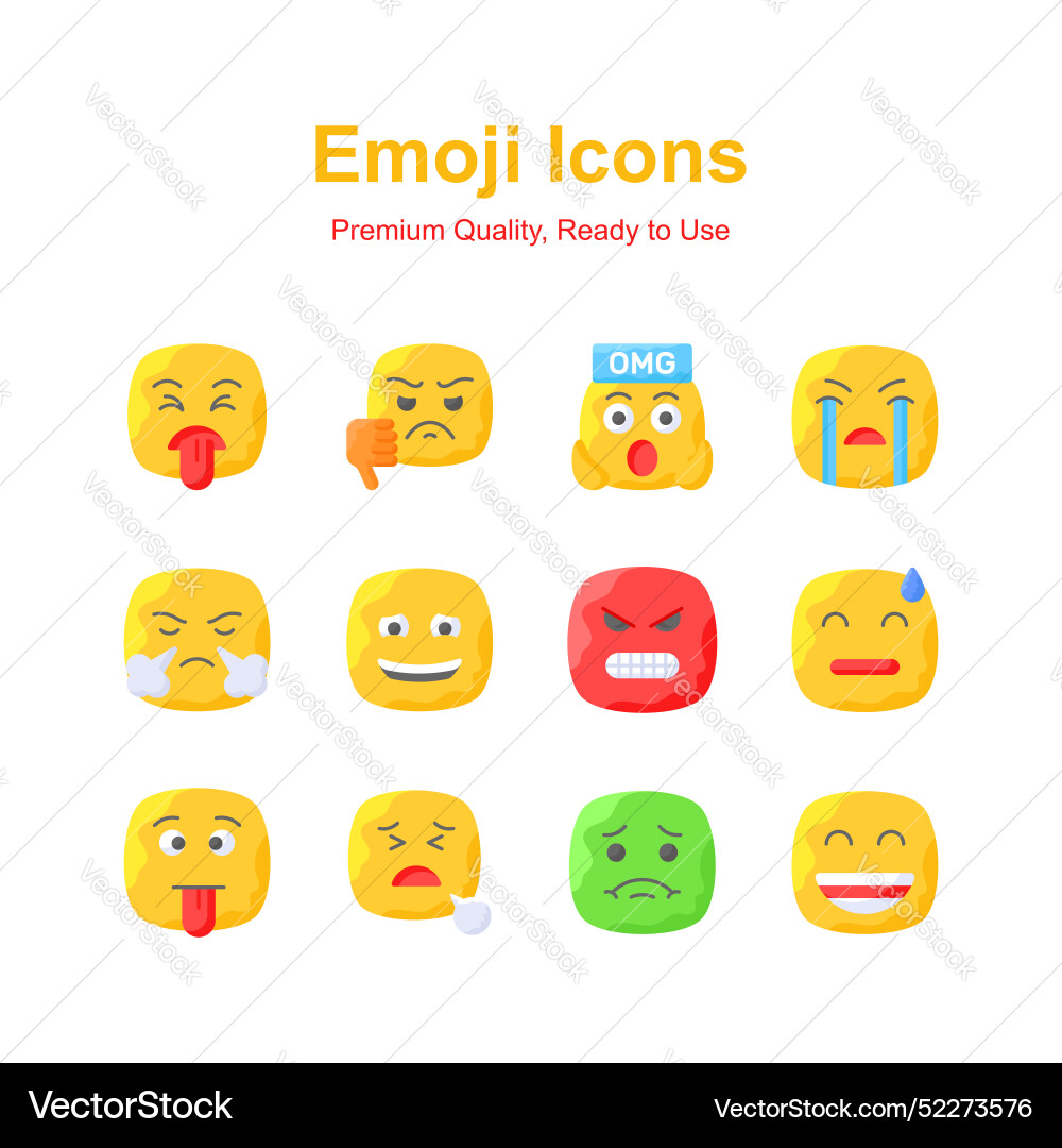 Set of emoji icons cute expressions design Set of emoji icons cute expressions design vector image