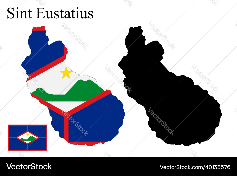 Set of maps sint eustatius flag on the map Set of maps sint eustatius flag on the map vector image