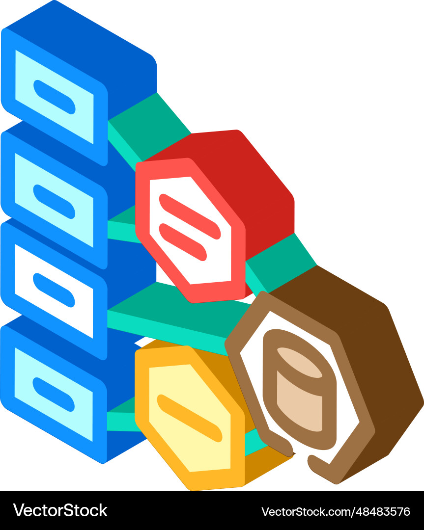 Software architecture isometric icon Software architecture isometric icon vector image