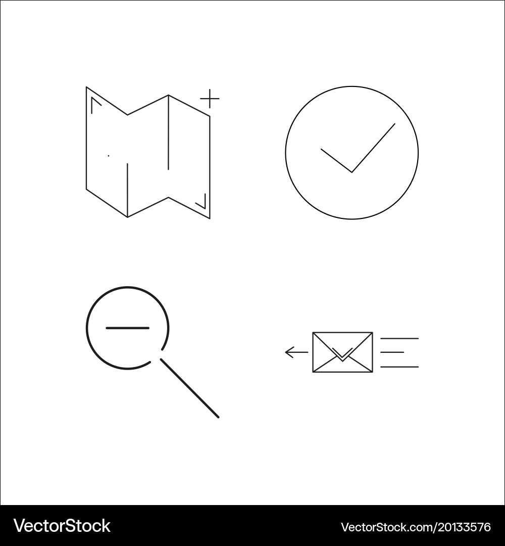 Web simple linear icon setsimple outline icons vector image