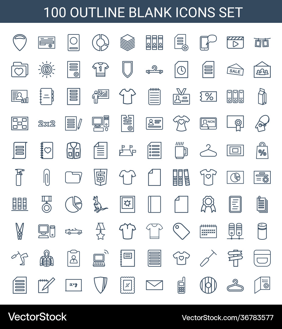 100 blank icons (36783577) – Free Vector | VectorStock