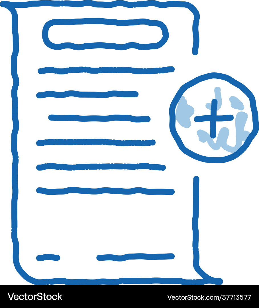 Adding financial document for audit doodle icon Adding financial document for audit doodle icon Vector Image