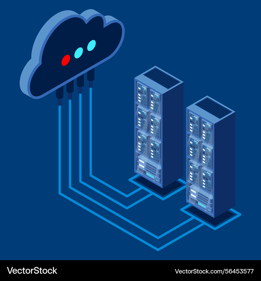 Cloud technology computing concept data center Cloud technology computing concept data center vector image