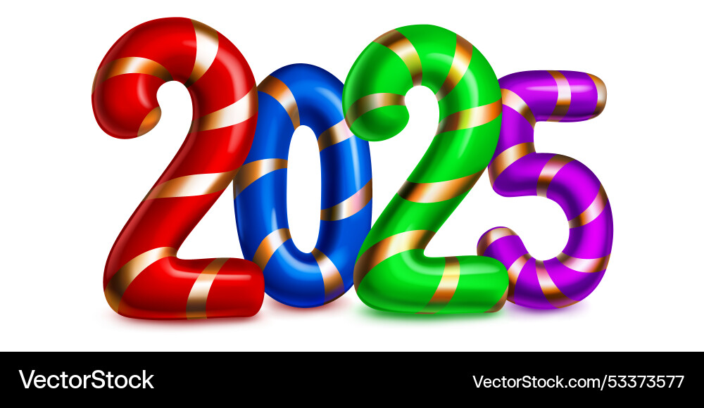 Colorful number 2025 on a white background Colorful number 2025 on a white background vector image