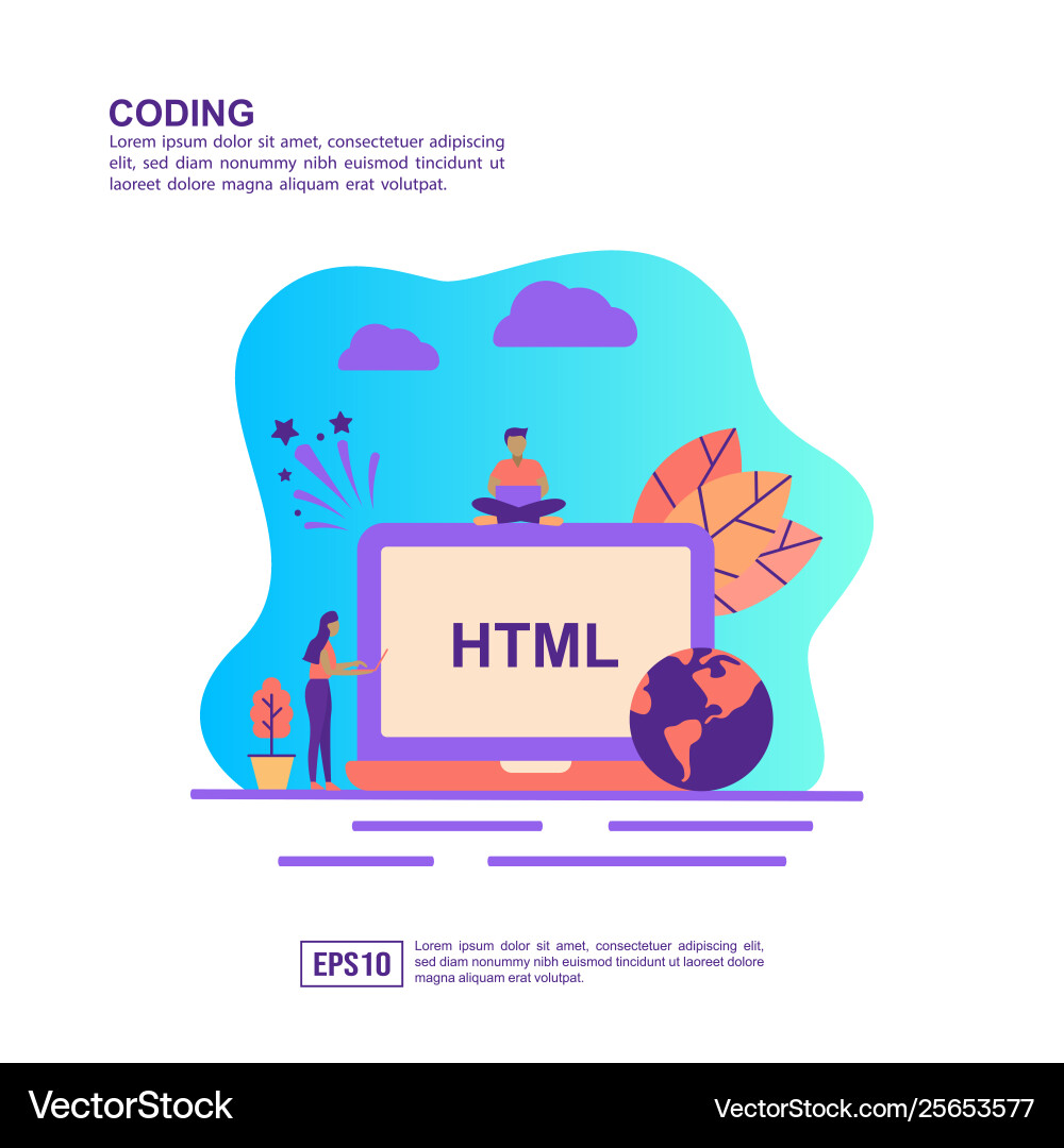 Concept coding modern conceptual for banner Concept coding modern conceptual for banner vector image