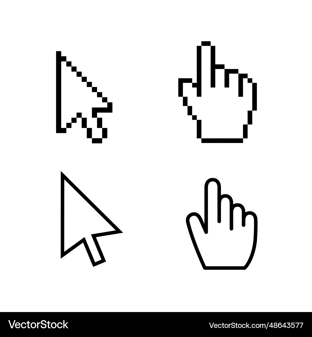 Cursor Mauszeiger Symbol Pixelzeiger Pfeil Cursor Mauszeiger Symbol Pixelzeiger Pfeil vektorbild
