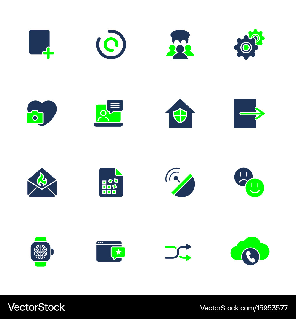 Different icons for mobile apps sites programs Vector Image