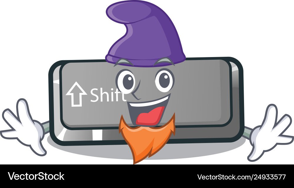 Elf button shift isolated with character vector image