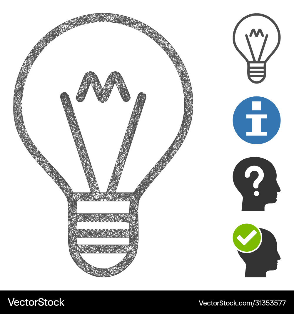 Hint lamp web mesh Hint lamp web mesh vector image