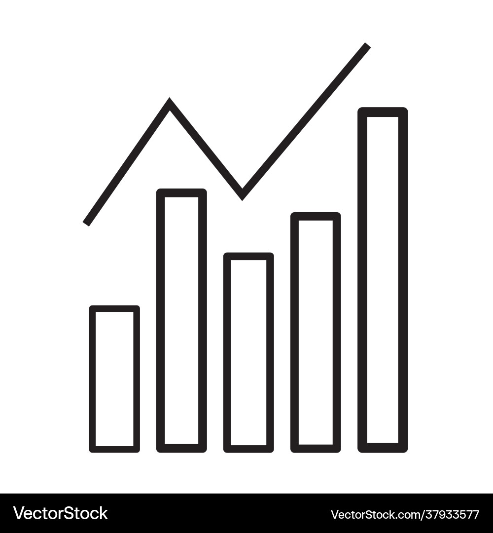 Icon bar graph flat design for app ads web Icon bar graph flat design for app ads web vector image