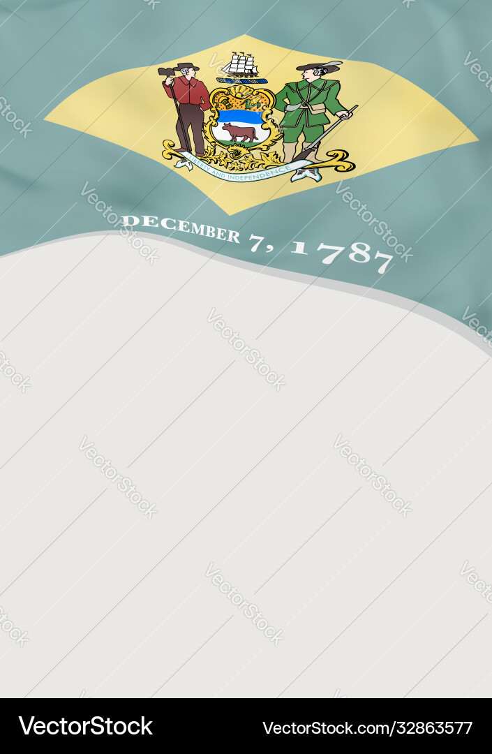 Leaflet design with flag delaware us template Leaflet design with flag delaware us template Vector Image