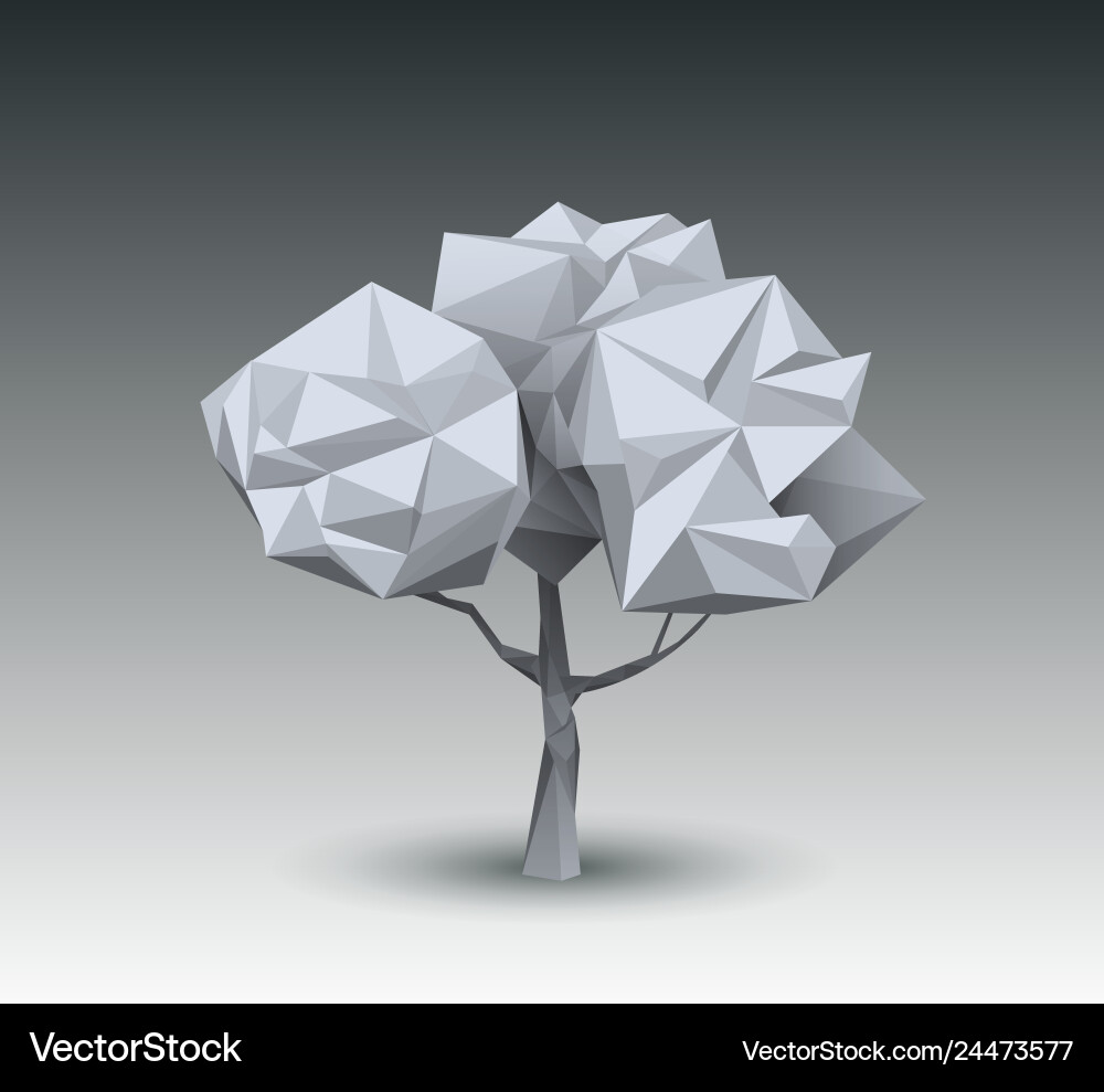 Low polygonal triangle on tree shape Low polygonal triangle on tree shape vector image
