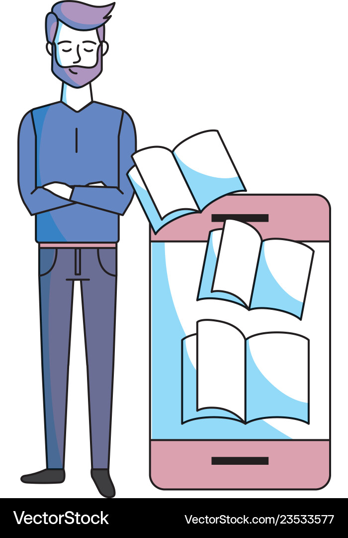 Man with cellphone Vector Image