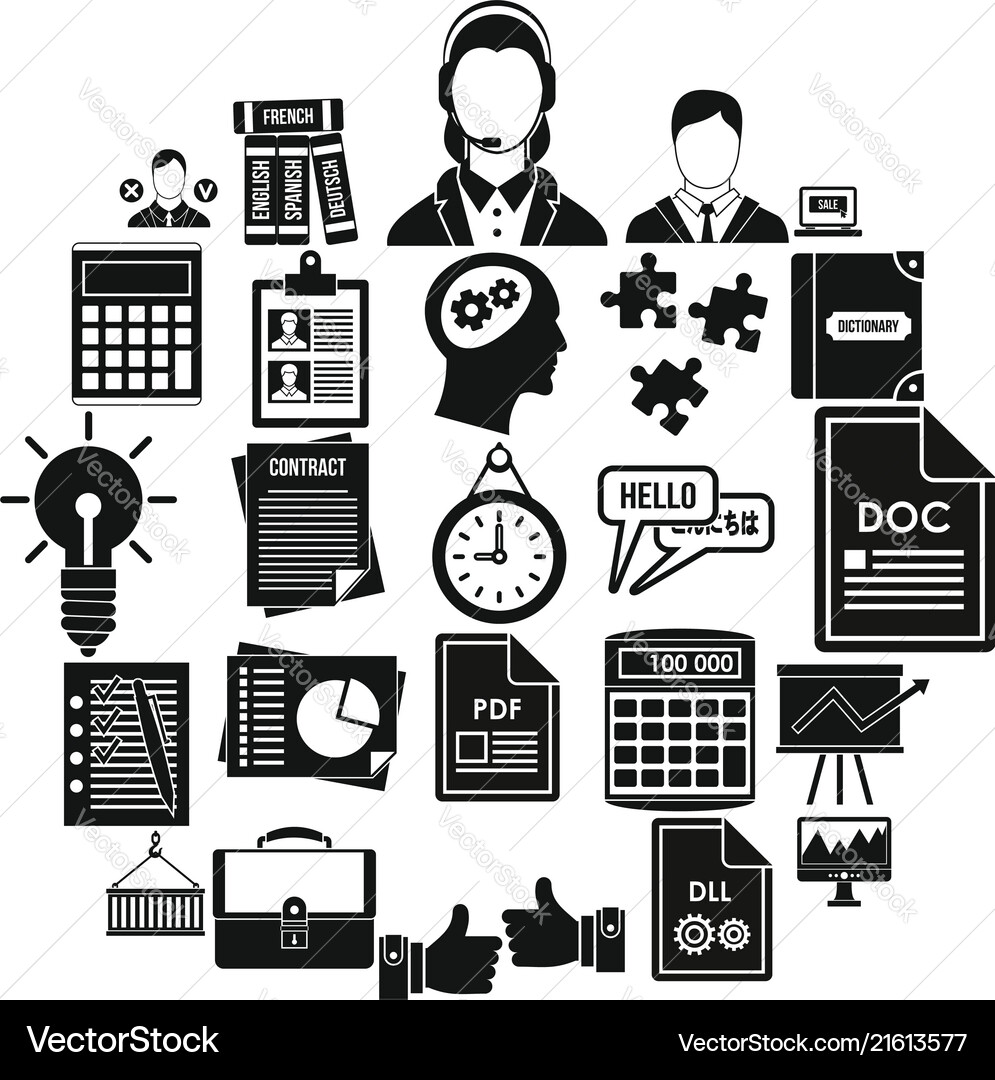 Paper icons set simple style Paper icons set simple style vector image