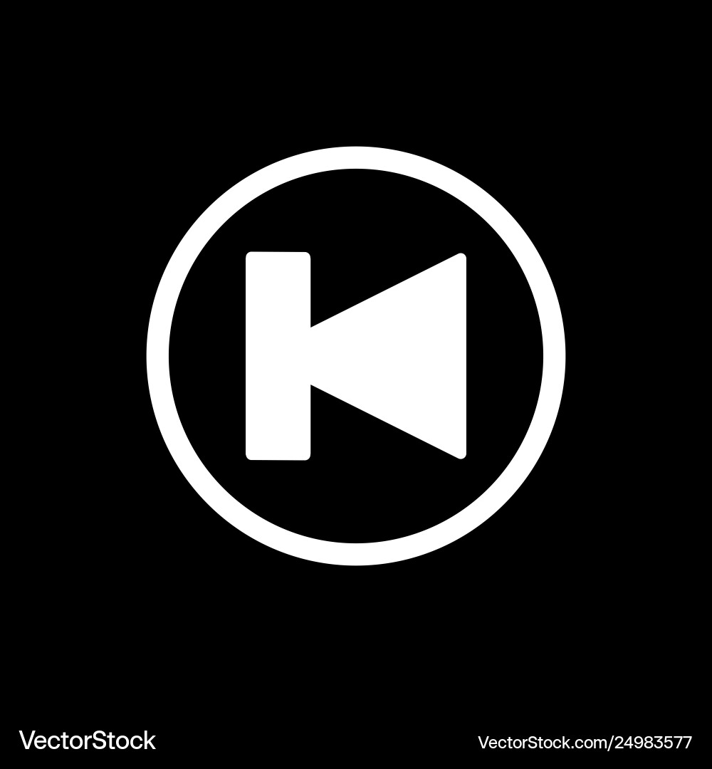 Previous track button icon Previous track button icon vector image