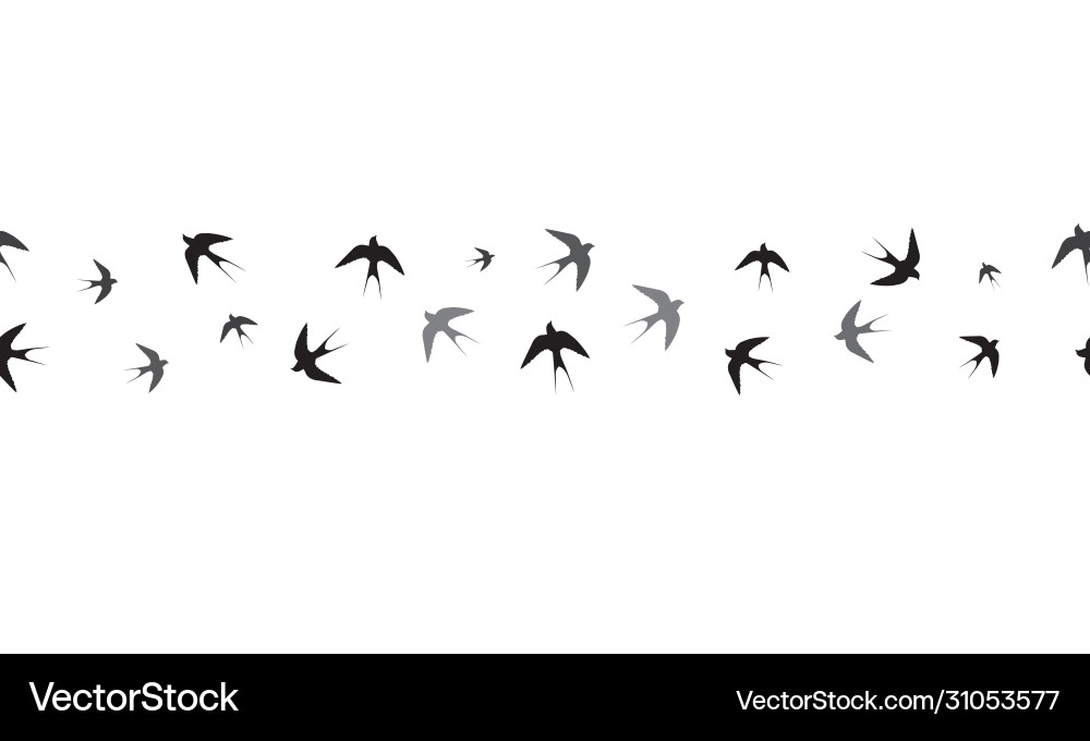 Seamless pattern swallows different vector image