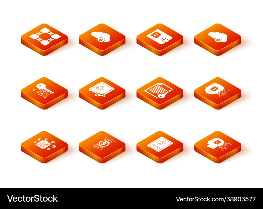 Set asic miner cryptocurrency bitcoin circuit Set asic miner cryptocurrency bitcoin circuit vector image