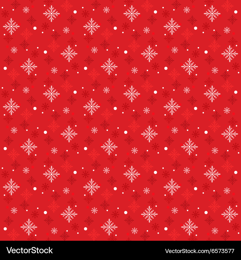 Snow flakes pattern seamless on red background Vector Image