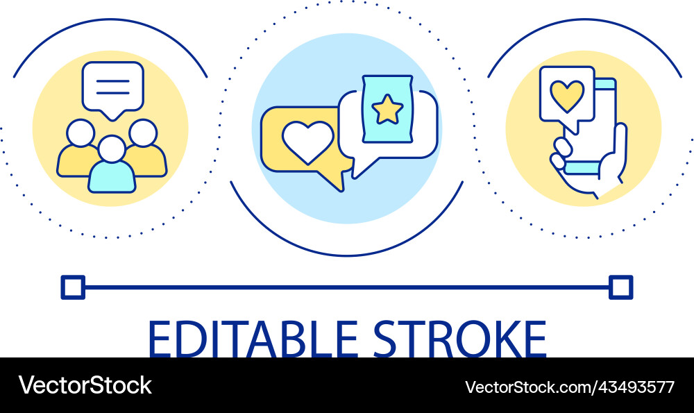 Social media interaction loop concept icon Social media interaction loop concept icon Vector Image