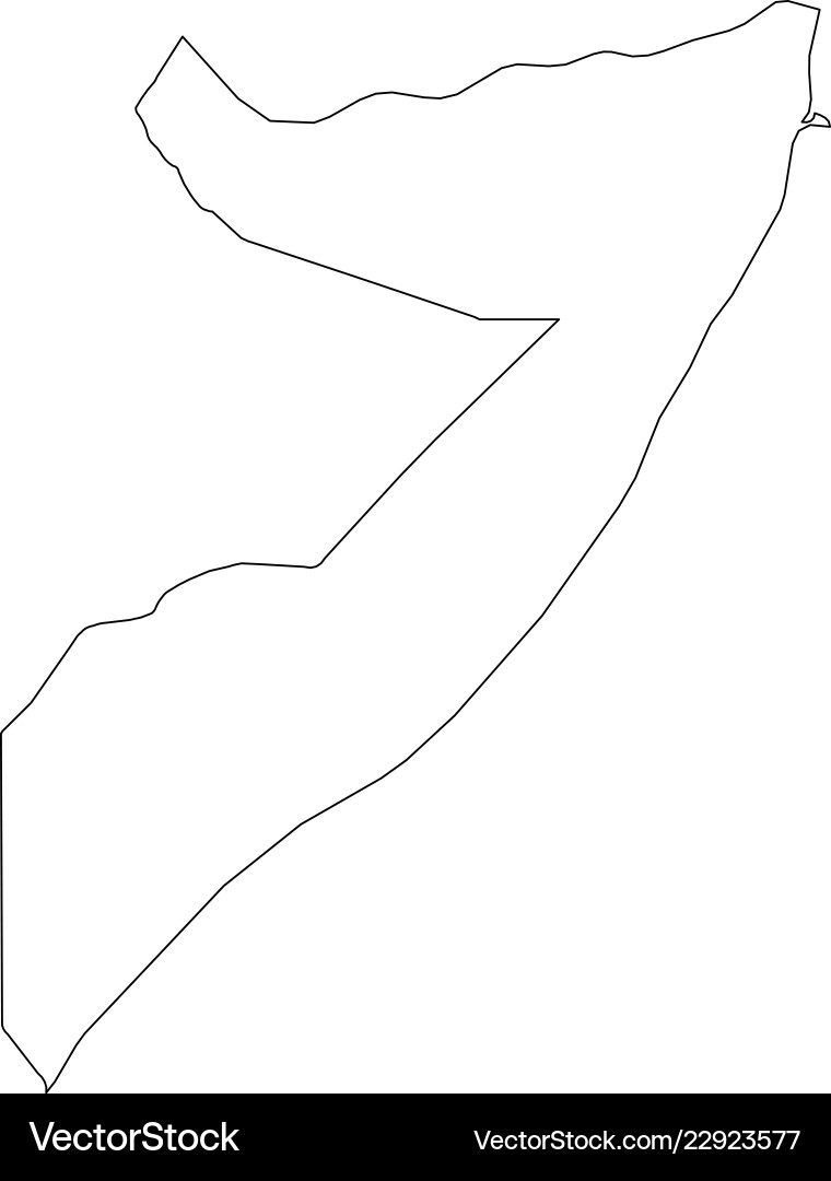 Somalia - solid black outline border map Somalia - solid black outline border map vector image