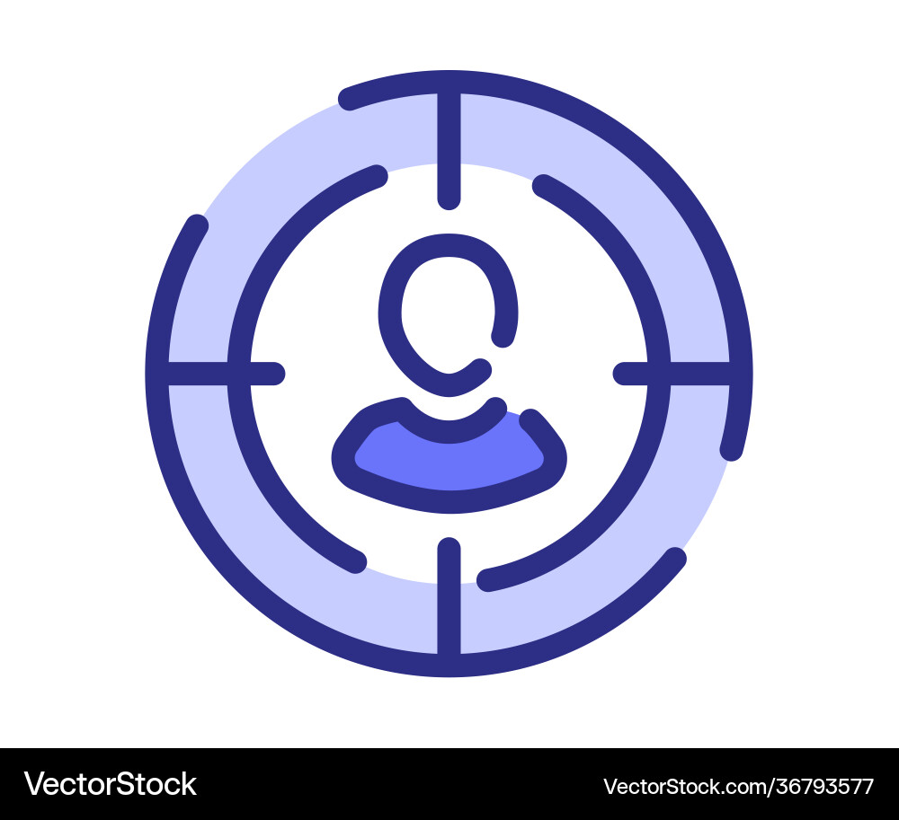 Target goal user single isolated icon with dash vector image