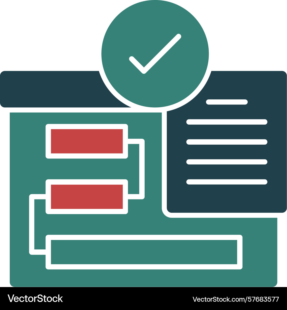 Testing glyph multi color icon Vector Image