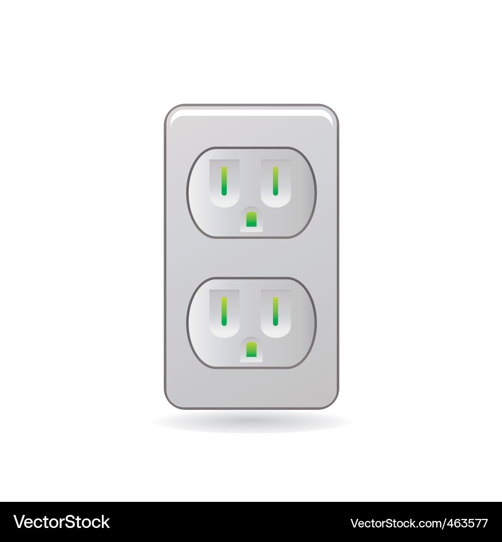 Two Outlet Wall Socket Vector Image