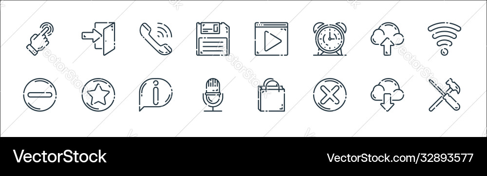 User interface line icons linear set quality User interface line icons linear set quality vector image