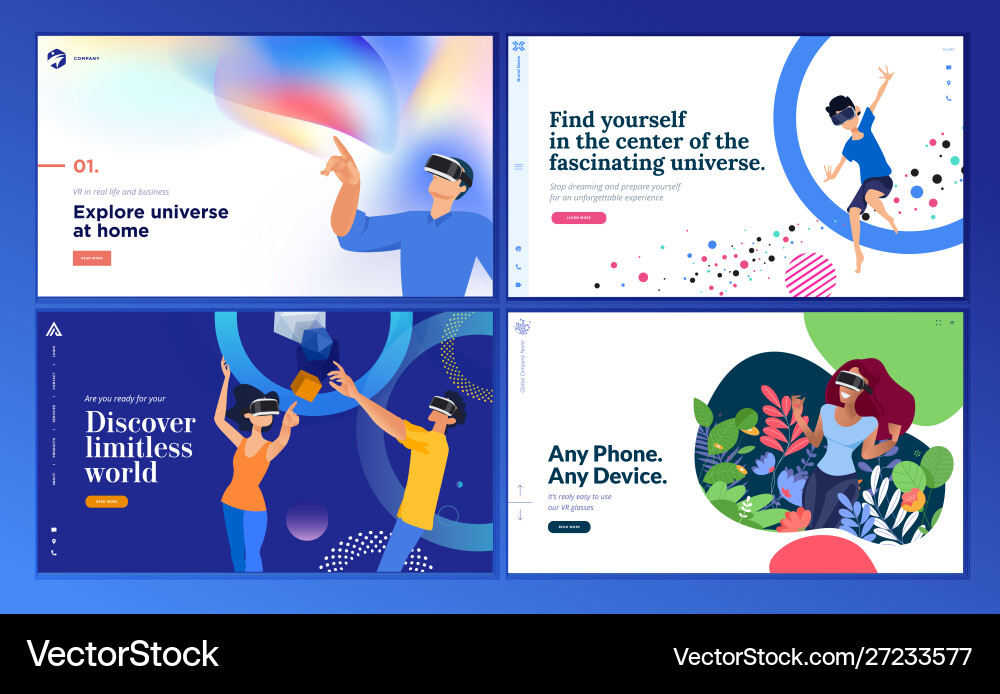 Web design templates virtual reality Web design templates virtual reality vector image