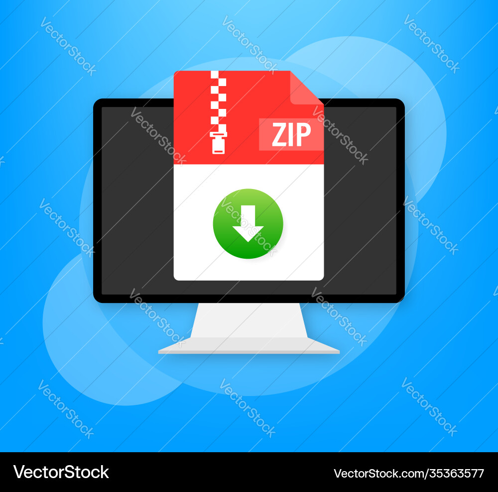 Zip file icon for web background design email Zip file icon for web background design email vector image